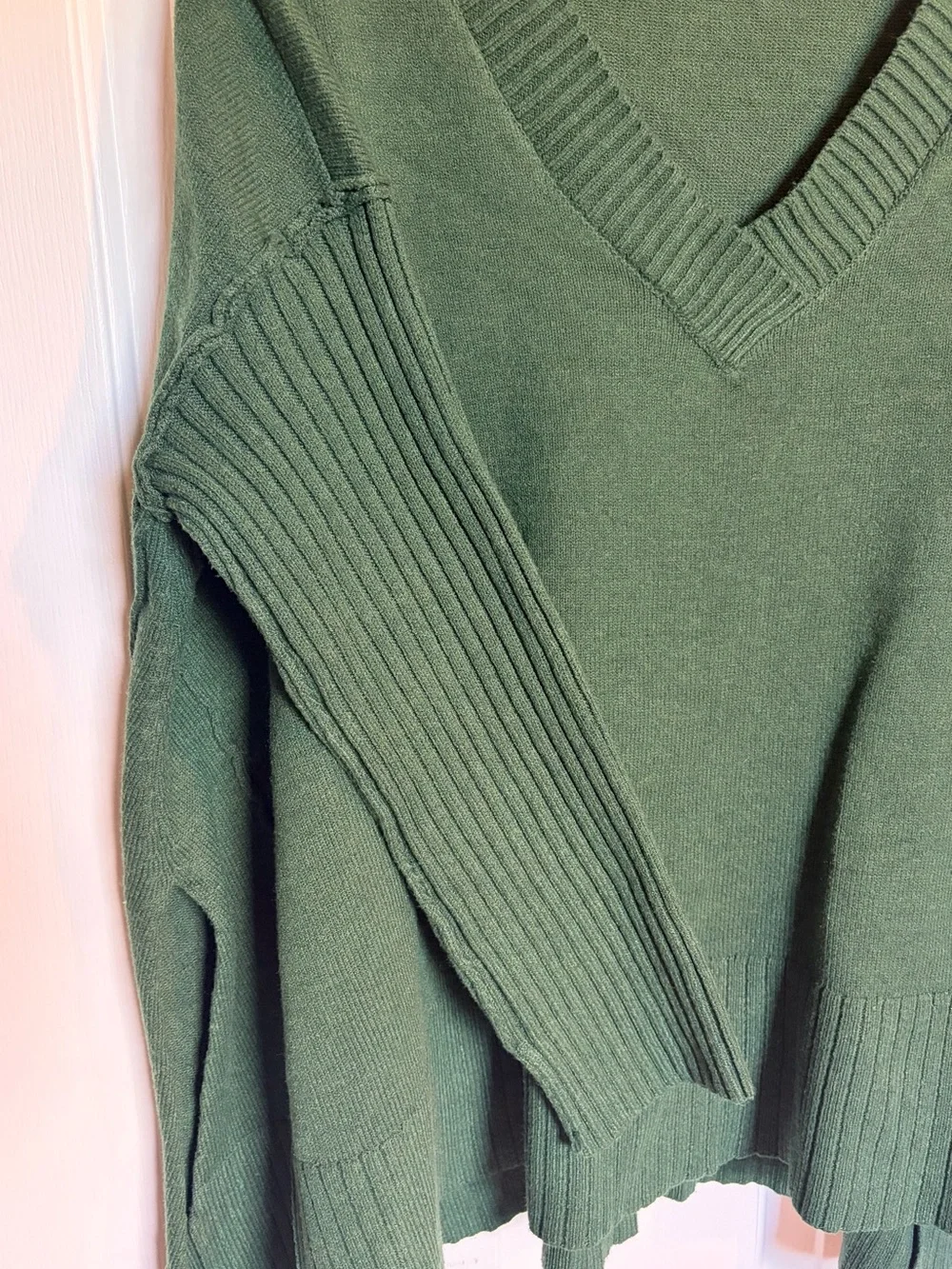 Free People Green Orion V-Neck Sweater - Picture 5 of 10